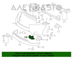 Fog light frame right Toyota Highlander 14-16 under DRL