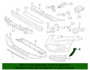 Front bumper bracket right Audi Q5 8R 13-17