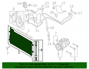 Air conditioning radiator condenser Audi Q3 15-18