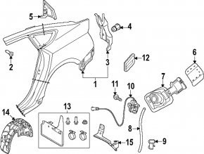 Quarter wing rear right Audi A5 F5 17- 5D