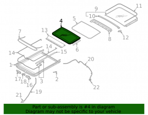 Mitsubishi Outlander 22-25 gray panoramic window assembly