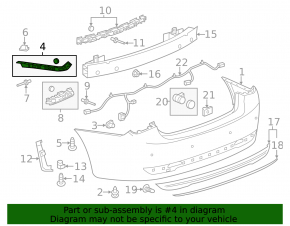 Rear bumper mount left Chevrolet Cruze 11-16