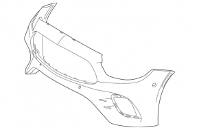 Bare front bumper for Mercedes E 53 21-23 with parking sensors, AMG pack, coupe
