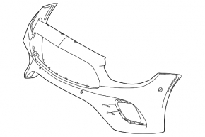 Bare front bumper for Mercedes E 53 21-23 with parking sensors, AMG pack, coupe