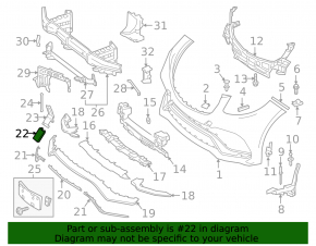 Mercedes W166 GLE 16-19 front bumper tow hook cap upper part, AMG pkg
