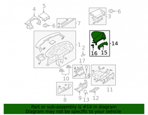 Instrument cluster cover for Mazda3 2.3 03-09