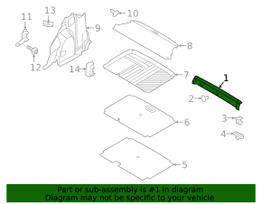 Ford Ecosport 18-22 trunk opening trim black
