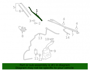 Right wiper arm for Mitsubishi Galant 04-12