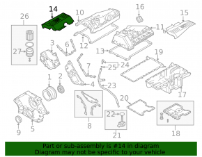 Right engine cover for BMW X5 E70 07-10 4.8 N62