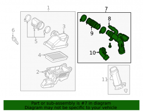 Air duct to filter Nissan Versa Note 13-19 1.6 second