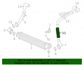 Intercooler pipe left second Honda CRV 17-22 1.5T