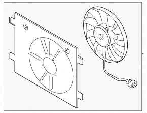 Diffuser radiator shroud assembly for Volkswagen ID.4 21-25 RWD 450 watt