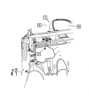 Side mirror right assembly Dodge Challenger 09-14 heating