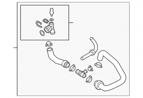 Lower cooling pipe VW Atlas 18- 3.6 with temperature sensor and two quick releases
