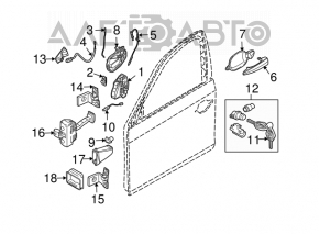Lower front left door hinge BMW X5 X6 E70 E71 07-13