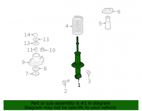 Rear left shock absorber Mitsubishi Lancer 10-17