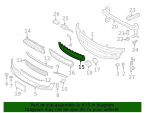 Mini Cooper R56 R58 11-15 chrome front bumper lower grille trim