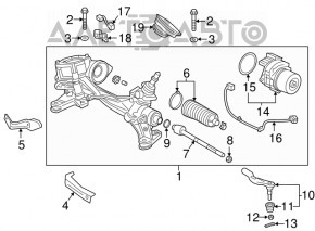 Steering tip left Honda CRV 20-22