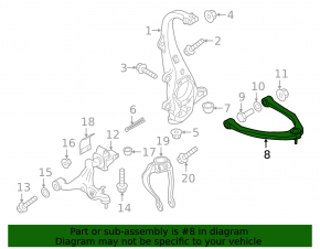 Upper control arm, front right, Infiniti M37 Q70 11-19
