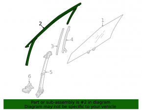Mitsubishi Outlander 22-25 front right door glass seal
