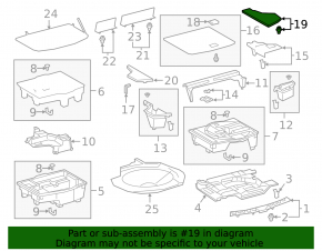 Right trunk lid for Lexus UX250h 19-22 without subwoofer