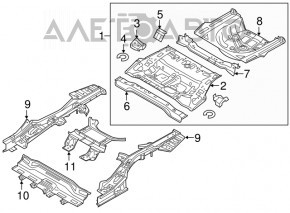 Trunk trough Hyundai Sonata 15-19