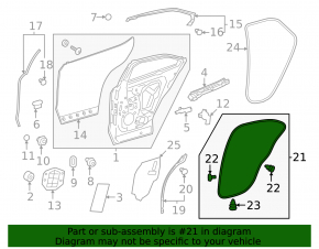Lexus UX200 UX250h 19-24 Rear Left Door Seal