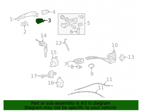 Plug outer handle front left Toyota Sienna 11-20 under keyless