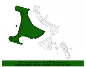 Quarter wing rear left Nissan Leaf 13-17