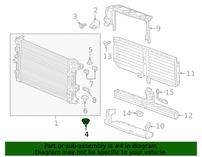 Lower left radiator support for Chevrolet Equinox 22-24 LSD tires