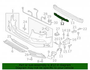 Front Bumper Absorber Audi A4 B8 13-16 Rest