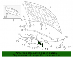 Left hood lock for VW Atlas 24-26 with sensor