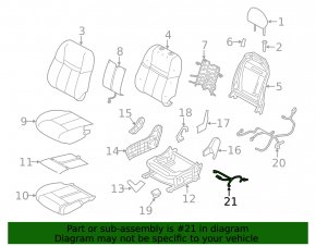 14-20 Nissan Rogue Passenger Seat Cushion Wiring