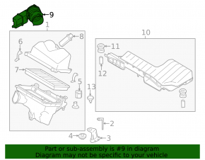 Air duct with resonator Nissan Murano z51 09-14
