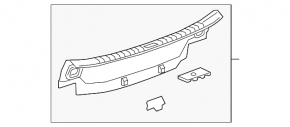Cadillac ATS 13-18 trunk opening trim black, broken fastener, scratches