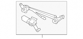 Windscreen wiper trapezoid with motor Infiniti G25 G35 G37 4d 06-14