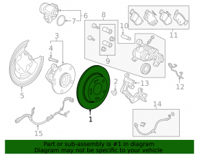 Rear left brake disc Honda Insight 19-22