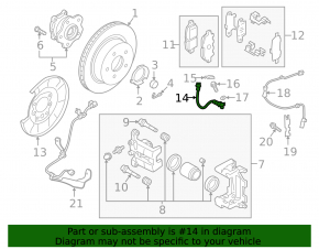 Brake hose rear right Infiniti QX50 19-20