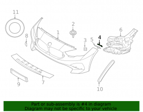 Front bumper mount, left upper wing, BMW 2 F44 20-24 with M type, bumper cover & trim