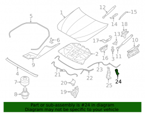 BMW 5 F10 10-16 Interior Hood Lock Handle with Bracket