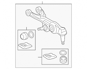 Lower control arm, front left, Acura RLX 13-20