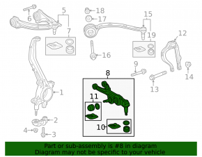 Lower control arm, front left, Acura RLX 13-20