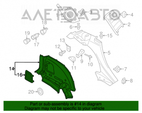 Trunk arch trim lower right Mini Cooper Countryman R60 10-16 black