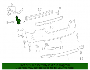 Rear bumper mount lower right Toyota Camry v70 18-24