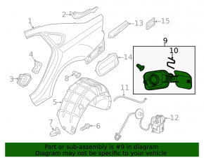 Fuel filler flap with housing assembly VW Passat b8 16-19 USA