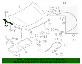 Hood hinge left Subaru Impreza 17- GK