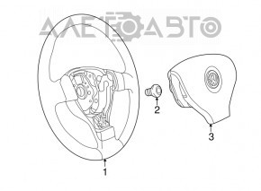 Naked steering wheel VW Beetle 12-19 leather black