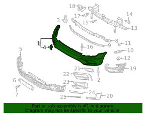 Bare front bumper for VW Tiguan 18-21 R-Line
