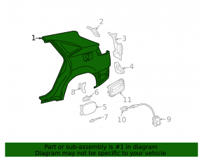 Rear right wing Lexus RX300 RX330 RX350 RX400h 04-08