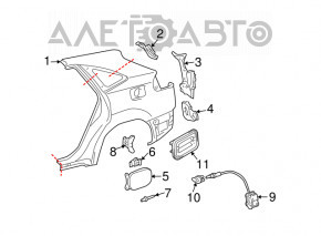 Rear right wing Lexus RX300 RX330 RX350 RX400h 04-08